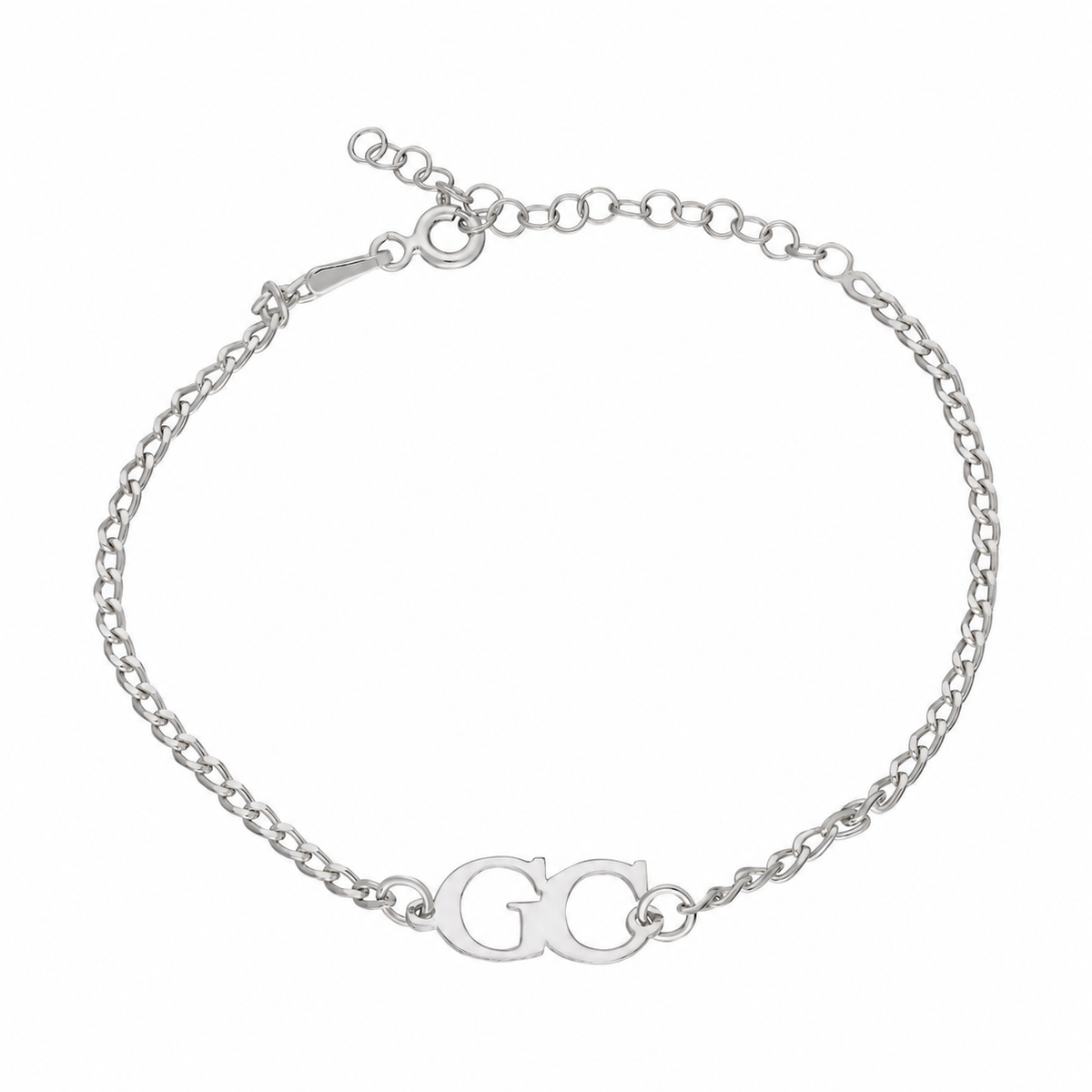 Kişiye Özel İki Harfli Gurmet Zincir Bileklik | 925 Ayar Gümüş – Jeweliay Jewelry – 2 – Silver beyaz fon #RENK_silver