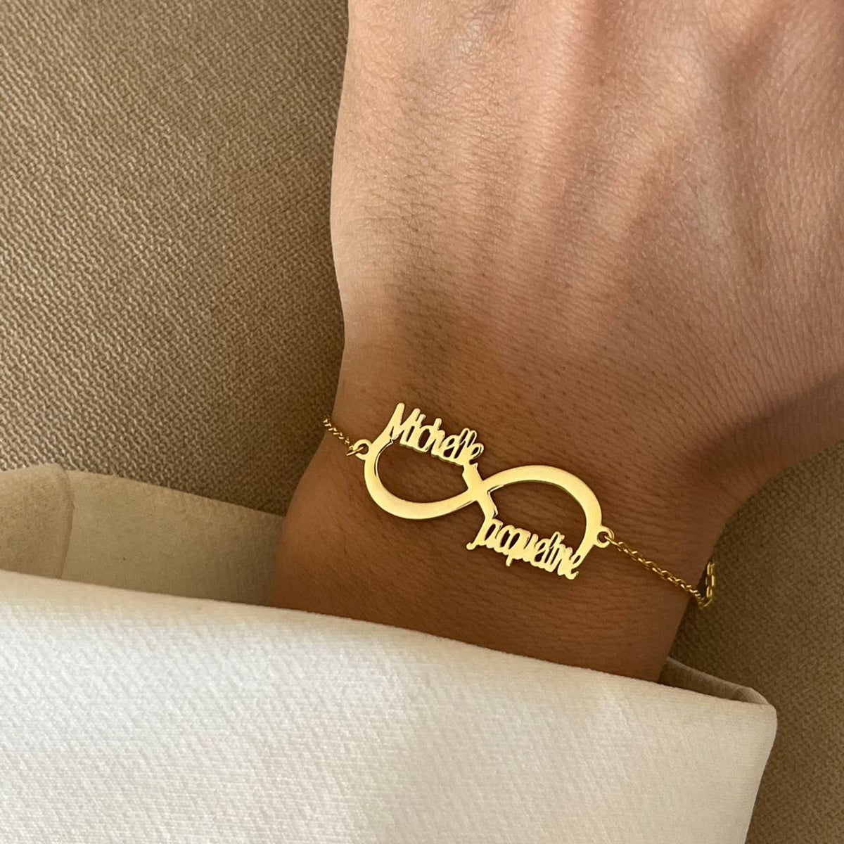 Kişiye Özel İki İsim Yazılı Sonsuzluk Bileklik | 925 Ayar Gümüş – Jeweliay Jewelry – 5