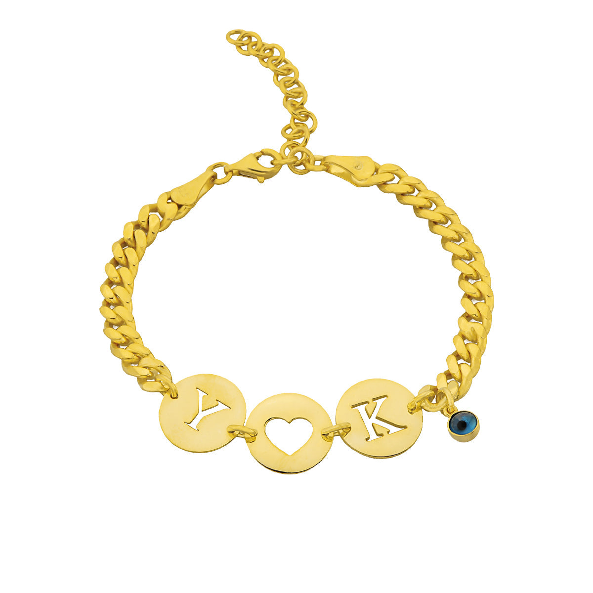 Kişiye Özel İkili Harf Gurmet Bileklik | 925 Ayar Gümüş – Jeweliay Jewelry – 1 – Gold beyaz fon #RENK_gold