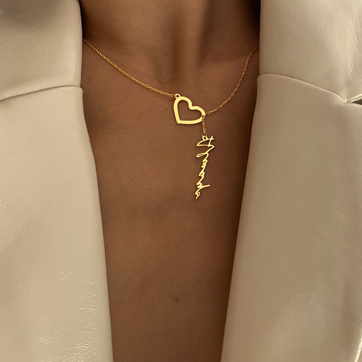 Kişiye Özel İsim Sallantılı Kalp Kolye | 925 Ayar Gümüş – Jeweliay Jewelry – 4