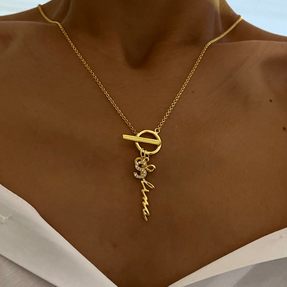 Kişiye Özel İsim ve Harf Sallantılı Halka Kolye | 925 Ayar Gümüş – Jeweliay Jewelry – 9