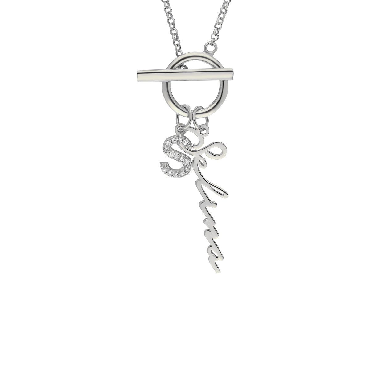 Kişiye Özel İsim ve Harf Sallantılı Halka Kolye | 925 Ayar Gümüş – Jeweliay Jewelry – 10