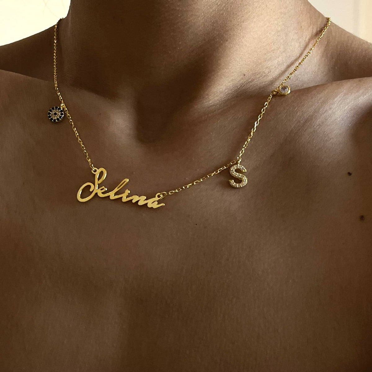 Kişiye Özel İsim ve Harfli Nazar Kolye | 925 Ayar Gümüş – Jeweliay Jewelry – 5