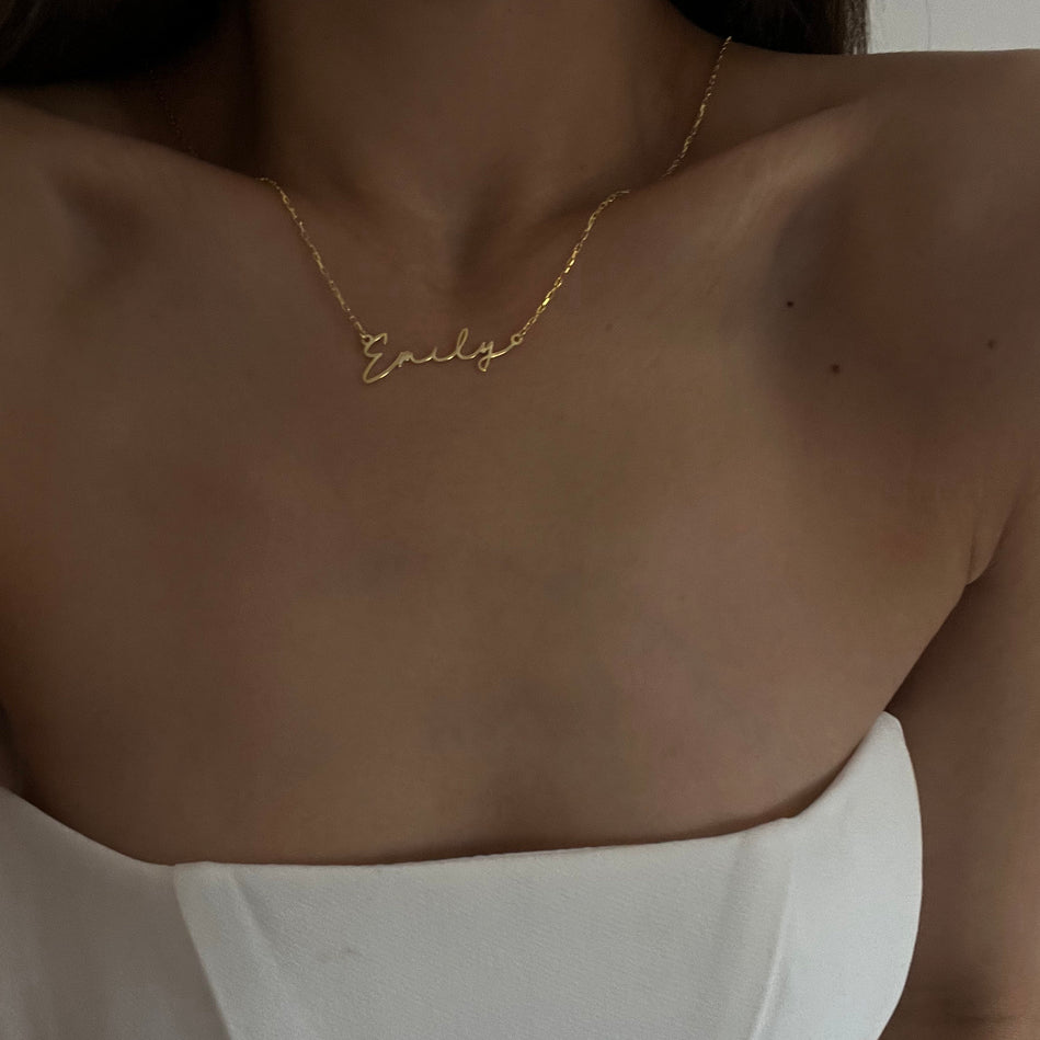 Kişiye Özel İsim Yazılı İmza Font Kolye | 925 Ayar Gümüş – Jeweliay Jewelry – 4