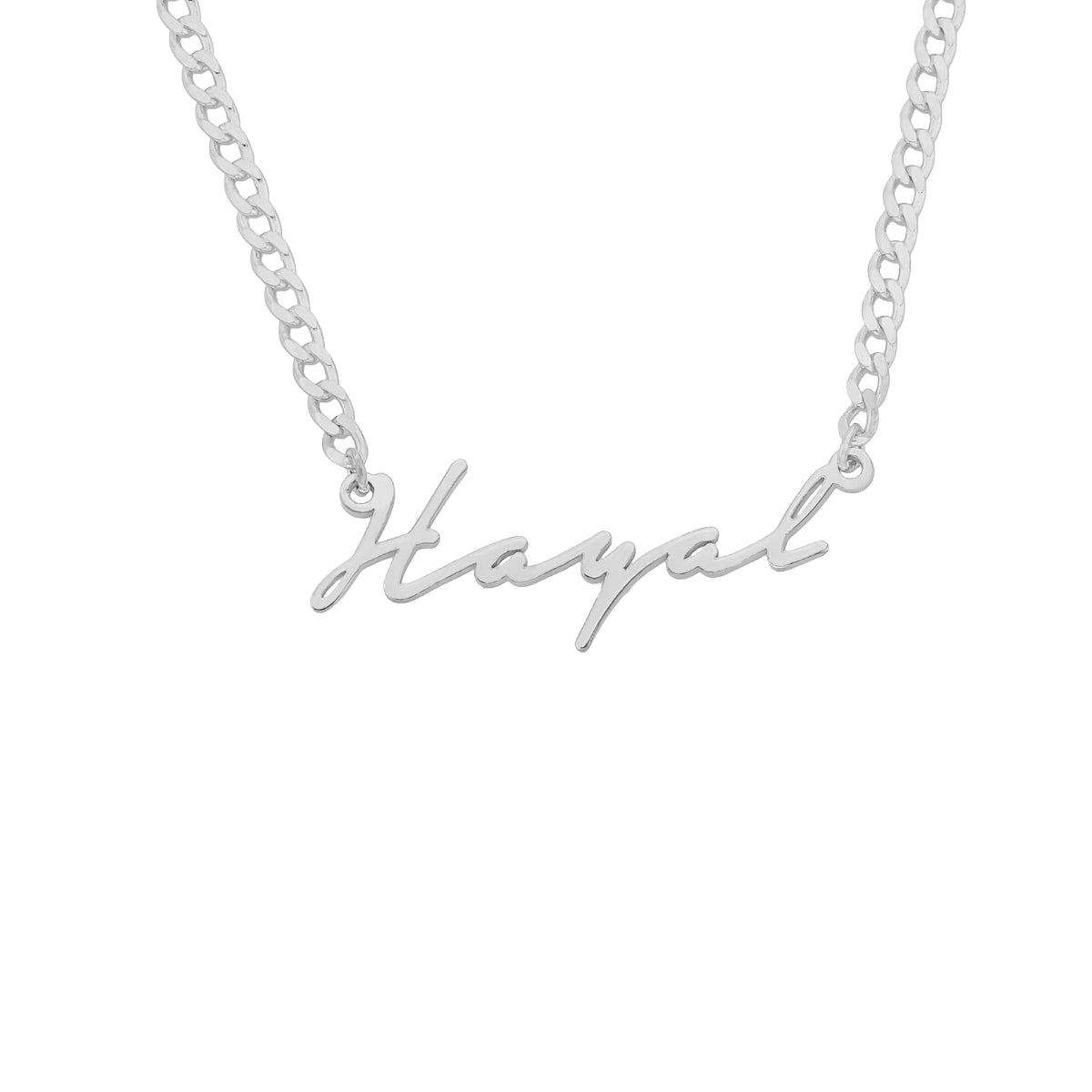Kişiye Özel İsim Yazılı İmza Gurmet Zincir Kolye | 925 Ayar Gümüş – Jeweliay Jewelry – 2 – Silver beyaz fon #RENK_silver