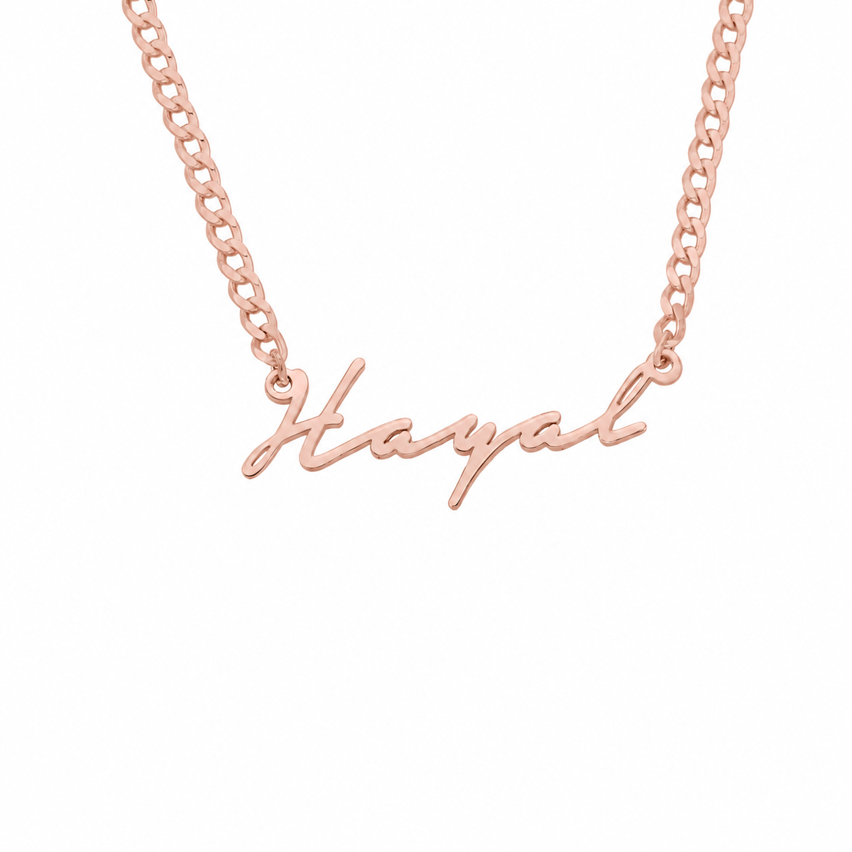 Kişiye Özel İsim Yazılı İmza Gurmet Zincir Kolye | 925 Ayar Gümüş – Jeweliay Jewelry – 3 – Rose beyaz fon #RENK_rose