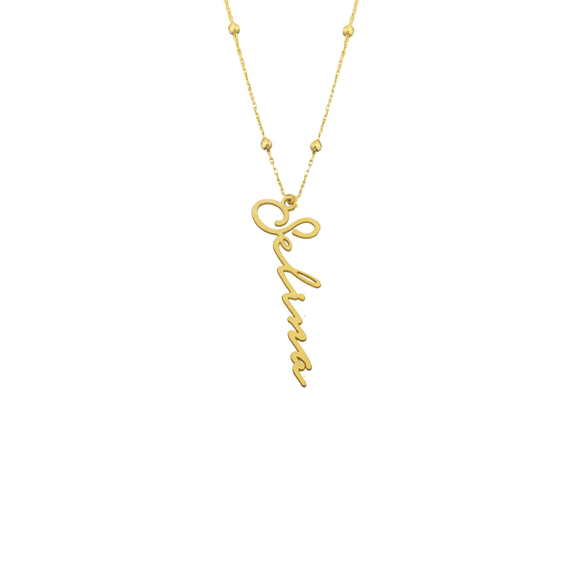 Kişiye Özel İsim Yazılı İmza Top Zincir Kolye | 925 Ayar Gümüş – Jeweliay Jewelry – 1 – Gold beyaz fon #RENK_gold