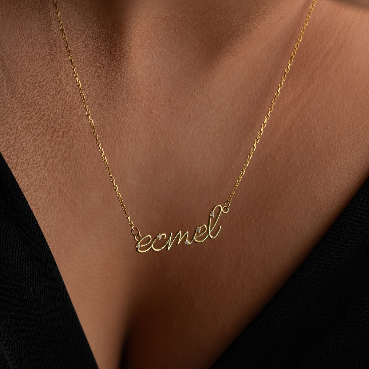 Kişiye Özel İsim Yazılı Işıltılı Kolye | 925 Ayar Gümüş – Jeweliay Jewelry – 10
