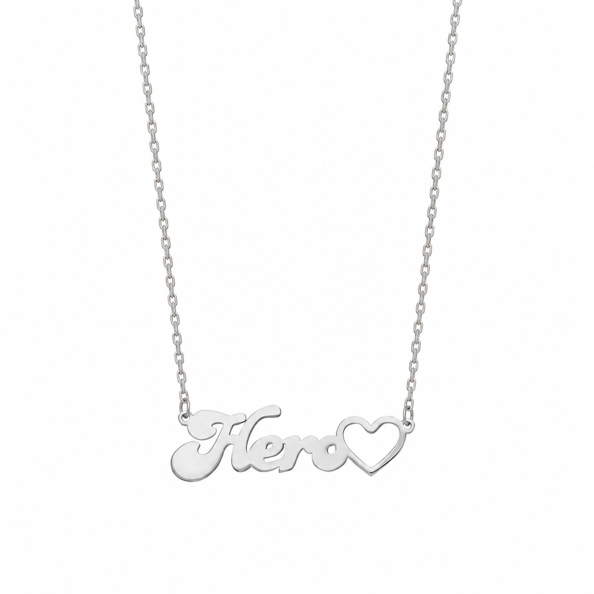 Kişiye Özel İsim Yazılı Kalp Kolye | 925 Ayar Gümüş – Jeweliay Jewelry – 2 – Silver beyaz fon #RENK_silver