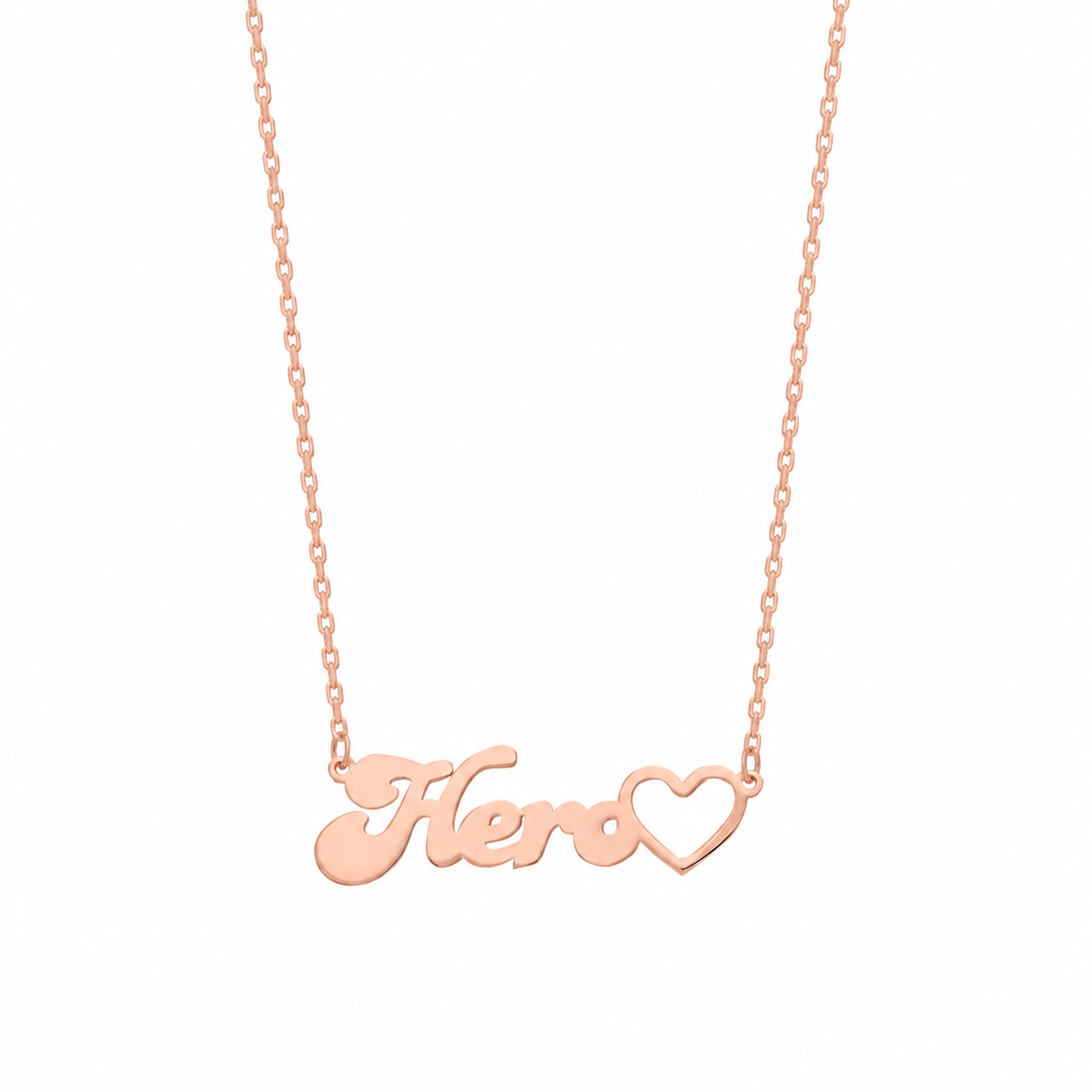 Kişiye Özel İsim Yazılı Kalp Kolye | 925 Ayar Gümüş – Jeweliay Jewelry – 3 – Rose beyaz fon #RENK_rose