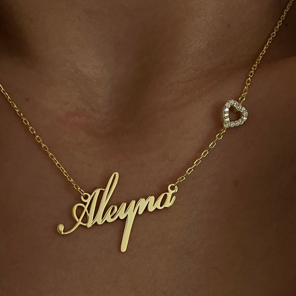 Kişiye Özel İsim Yazılı Kalp Sembollü Kolye | 925 Ayar Gümüş – Jeweliay Jewelry – 6