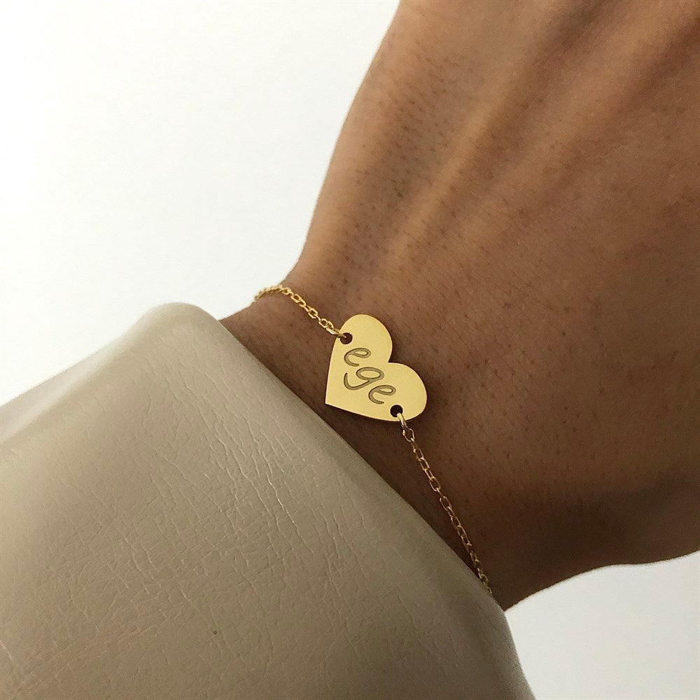 Kişiye Özel İsim Yazılı Kalpli Bileklik | 925 Ayar Gümüş – Jeweliay Jewelry – 4