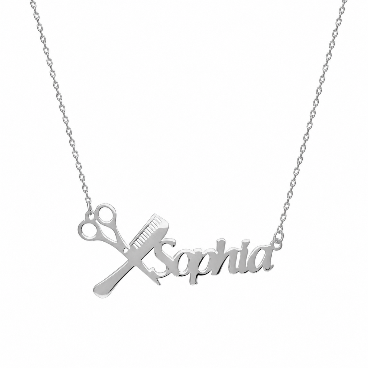 Kişiye Özel İsim Yazılı Kuaför Kolye | 925 Ayar Gümüş – Jeweliay Jewelry – 3 – Silver beyaz fon #RENK_silver