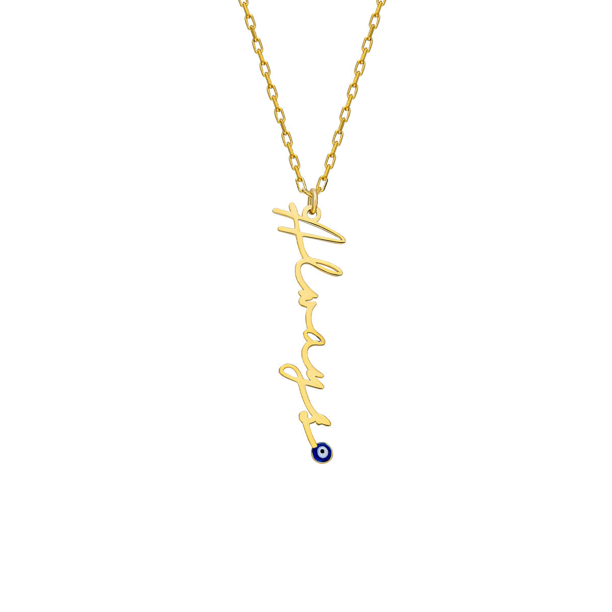 Kişiye Özel İsim Yazılı Nazar Detaylı Kolye | 925 Ayar Gümüş – Jeweliay Jewelry – 1 – Gold beyaz fon #RENK_gold