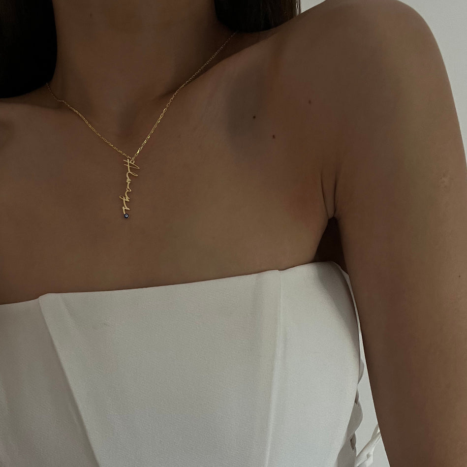 Kişiye Özel İsim Yazılı Nazar Detaylı Kolye | 925 Ayar Gümüş – Jeweliay Jewelry – 4
