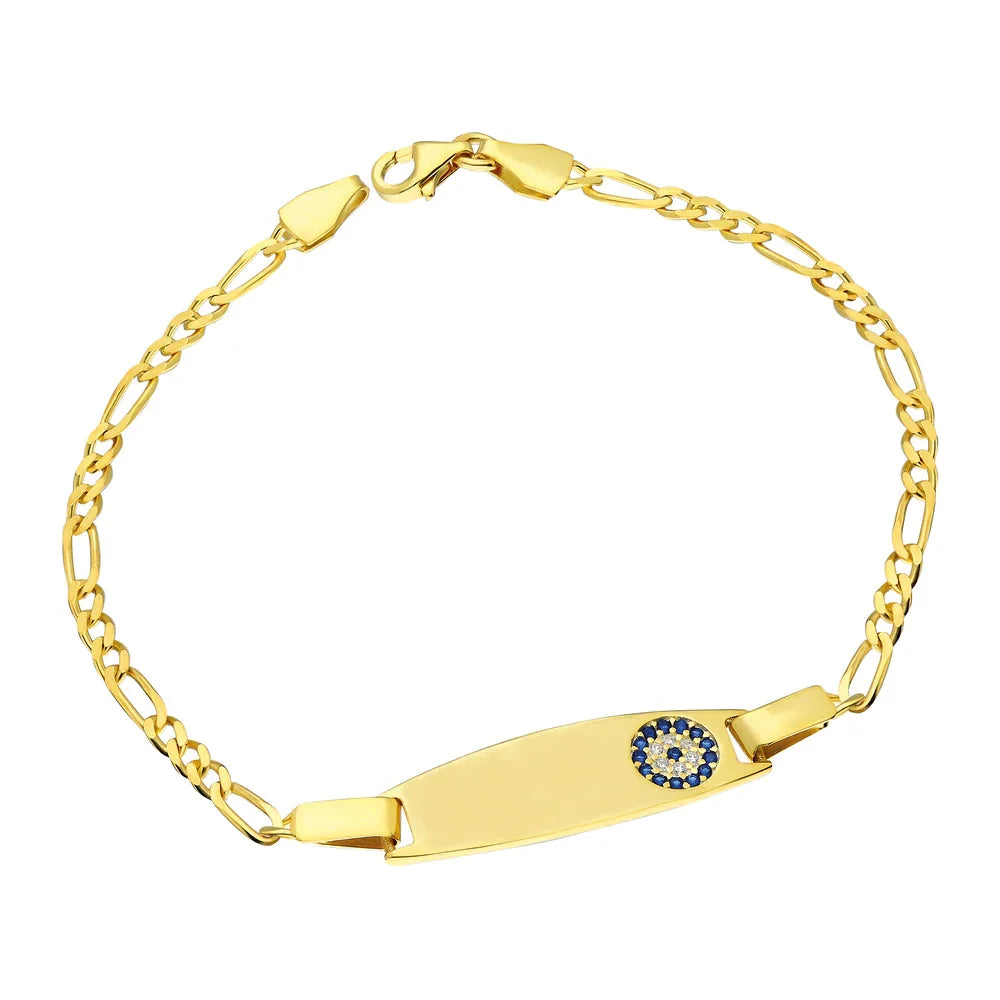 Kişiye Özel İsim Yazılı Nazarlı Çocuk Bilekliği | 925 Ayar Gümüş – Jeweliay Jewelry – 1 – Gold beyaz fon #RENK_gold