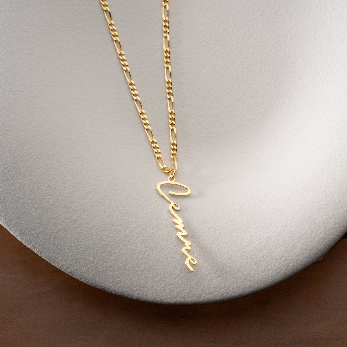 Kişiye Özel İsim Yazılı Notera Font Figaro Zincir Kolye | 925 Ayar Gümüş – Jeweliay Jewelry – 5