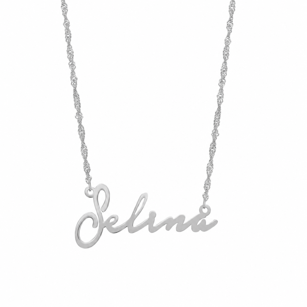 Kişiye Özel İsim Yazılı Notera Font Singapur Zincir Kolye | 925 Ayar Gümüş – Jeweliay Jewelry – 2 – Silver beyaz fon #RENK_silver
