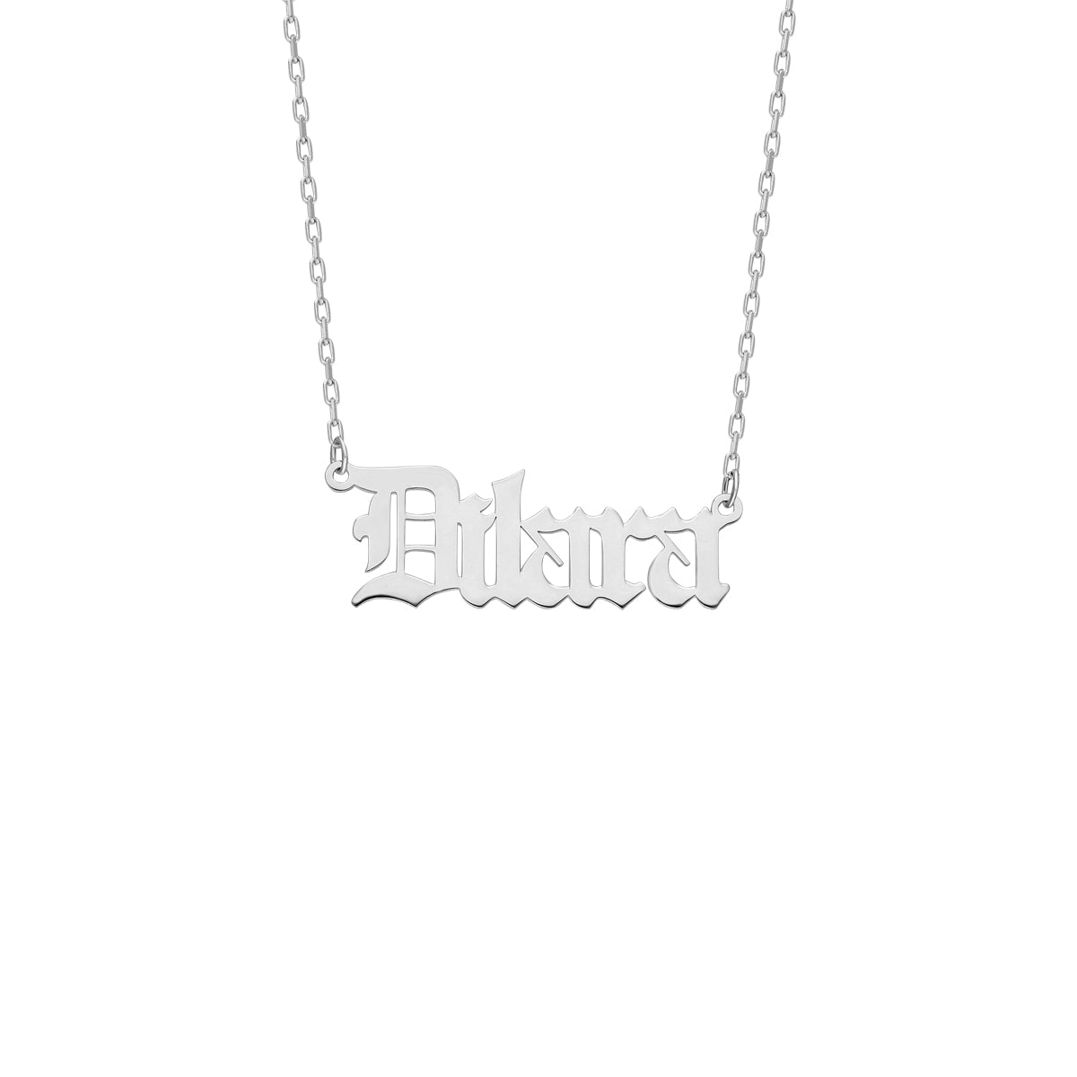 Kişiye Özel İsim Yazılı Old English Font Kolye | 925 Ayar Gümüş – Jeweliay Jewelry – 2 – Silver beyaz fon #RENK_silver