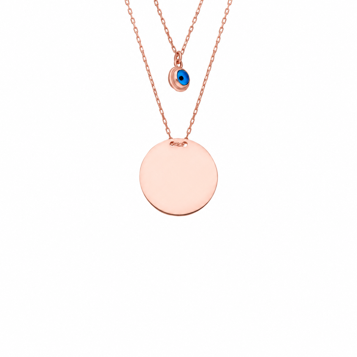 Kişiye Özel İsim Yazılı Plaka Göz Nazar Kombin Kolye | 925 Ayar Gümüş – Jeweliay Jewelry – 3 – Rose beyaz fon #RENK_rose