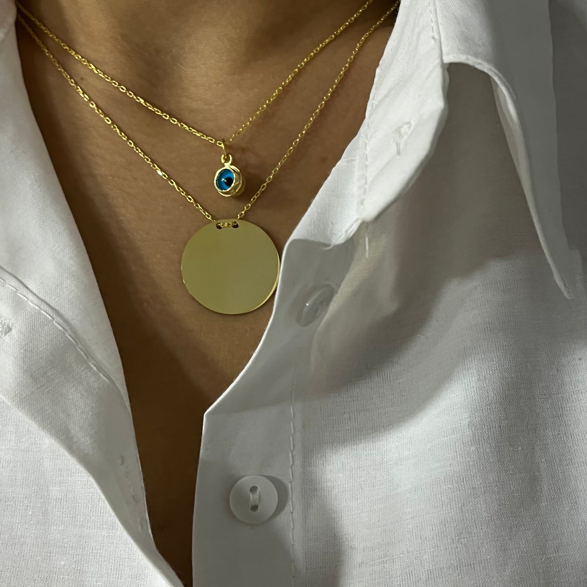 Kişiye Özel İsim Yazılı Plaka Göz Nazar Kombin Kolye | 925 Ayar Gümüş – Jeweliay Jewelry – 4