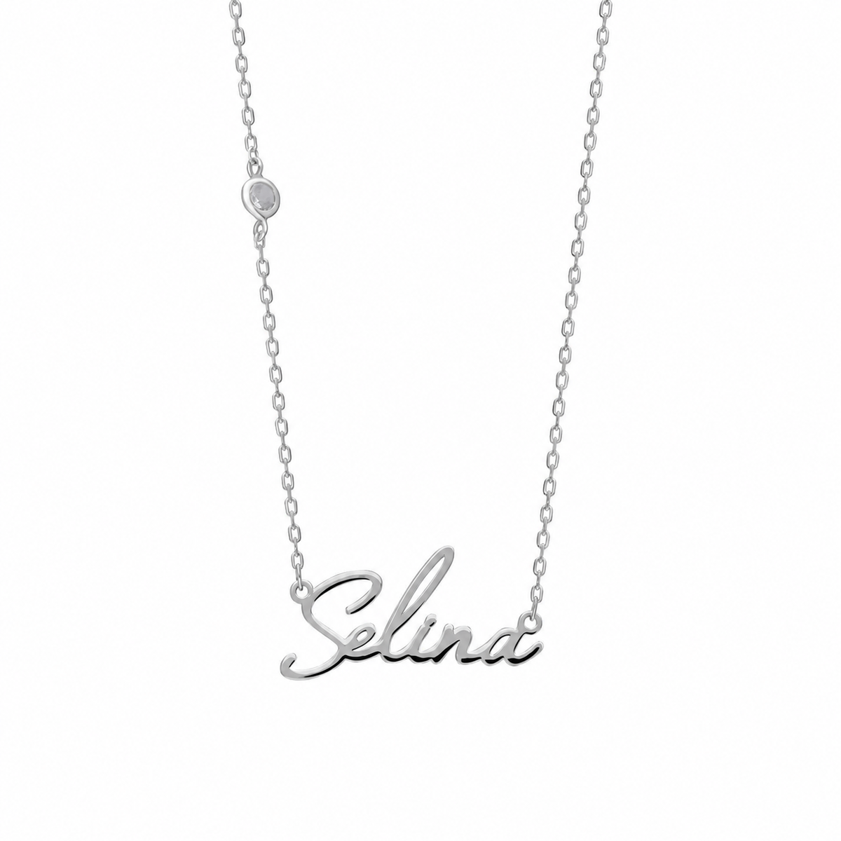 Kişiye Özel İsim Yazılı Kapama Taşlı Kolye | 925 Ayar Gümüş – Jeweliay Jewelry – 4 – Silver beyaz fon #RENK_silver