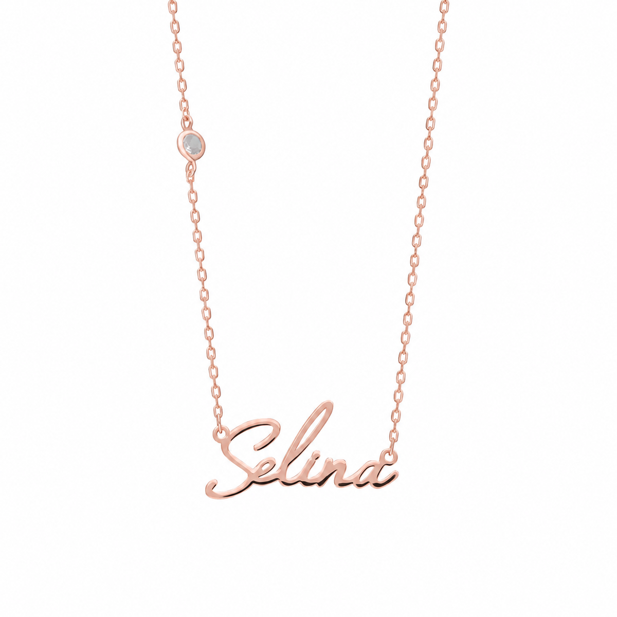 Kişiye Özel İsim Yazılı Kapama Taşlı Kolye | 925 Ayar Gümüş – Jeweliay Jewelry – 5 – Rose beyaz fon #RENK_rose