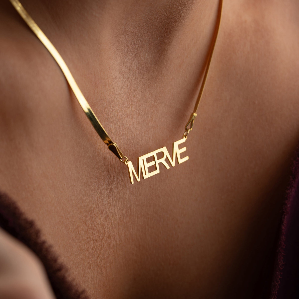 Kişiye Özel İsim Yazılı Yatay Arial Font Yılan Zincir Kolye | 925 Ayar Gümüş – Jeweliay Jewelry – 6