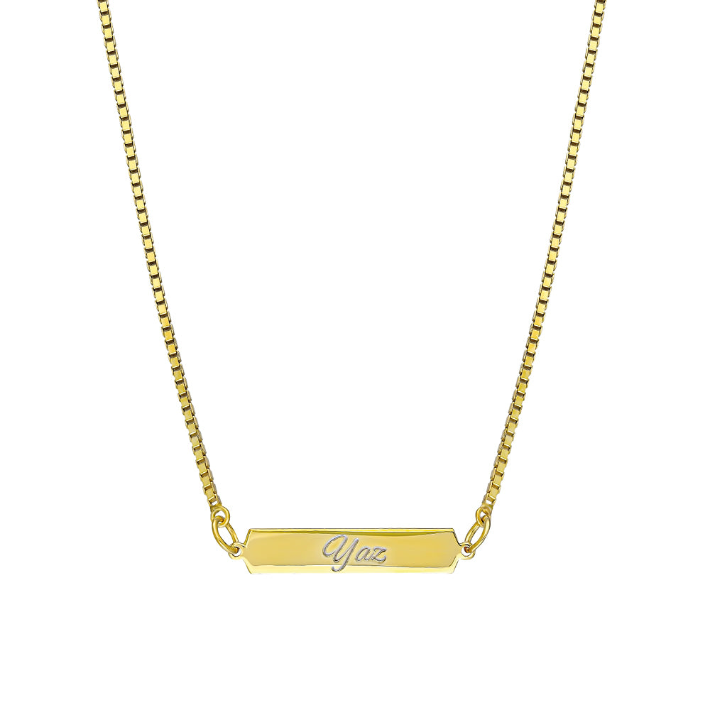 Kişiye Özel İsim Yazılı Yatay Plaka Küp Zincir Kolye | 925 Ayar Gümüş – Jeweliay Jewelry – 1 – Gold beyaz fon #RENK_gold
