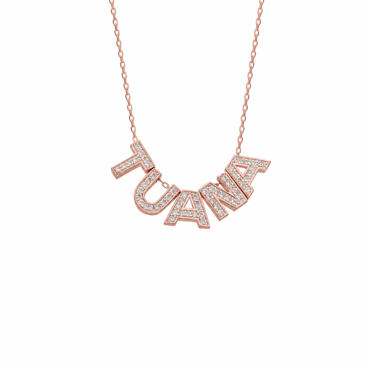 Kişiye Özel İsim Yazılı Zirkon Taşlı Büyük Harf Kolye | 925 Ayar Gümüş – Jeweliay Jewelry – 3 – Rose beyaz fon #RENK_rose