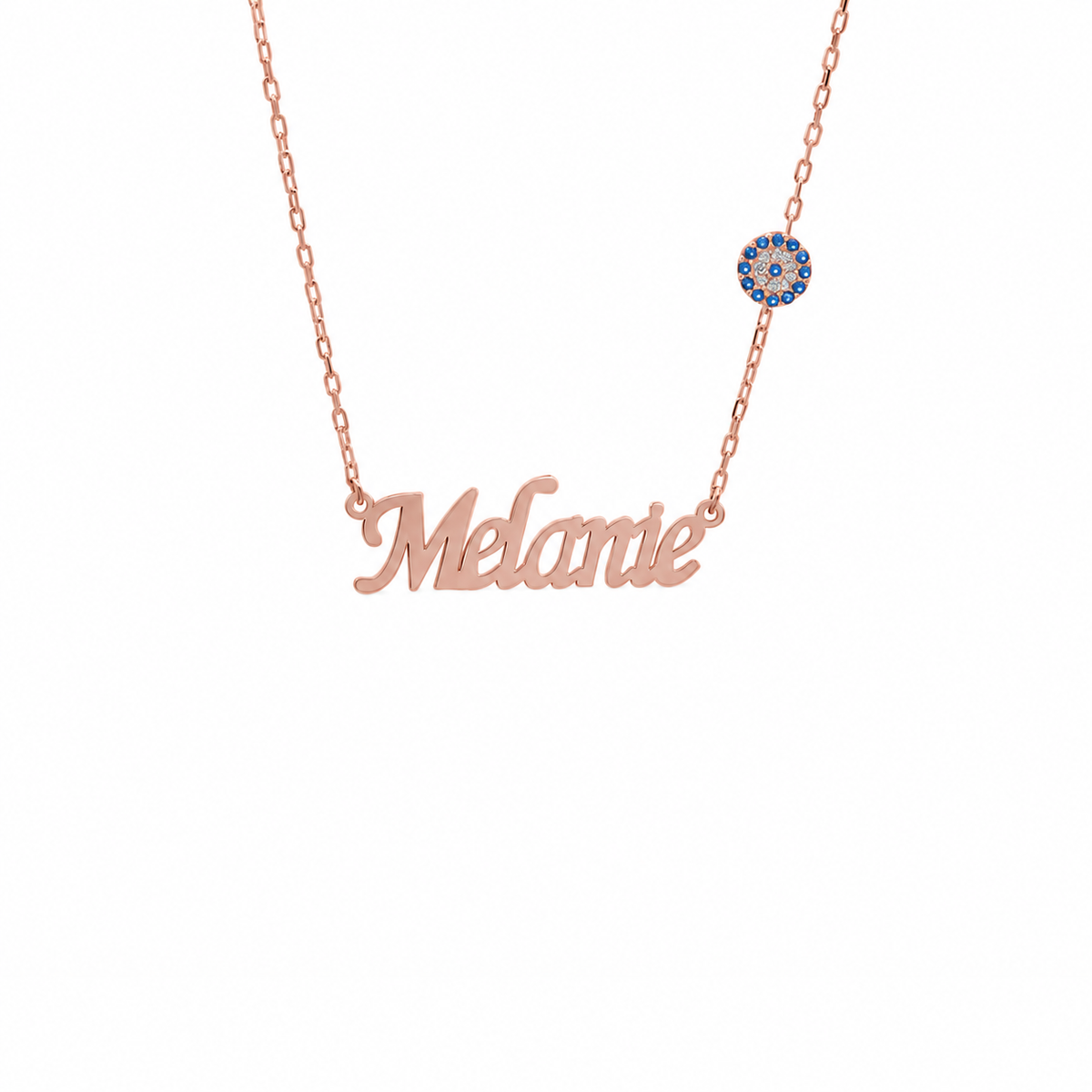 Kişiye Özel İsim Yazılı Zirkon Taşlı Nazarlı Kolye | 925 Ayar Gümüş – Jeweliay Jewelry – 3 – Rose beyaz fon #RENK_rose