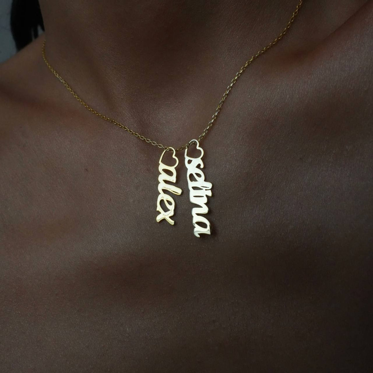 Kişiye Özel Kalpli İsim Sallantılı Kolye | 925 Ayar Gümüş – Jeweliay Jewelry – 6