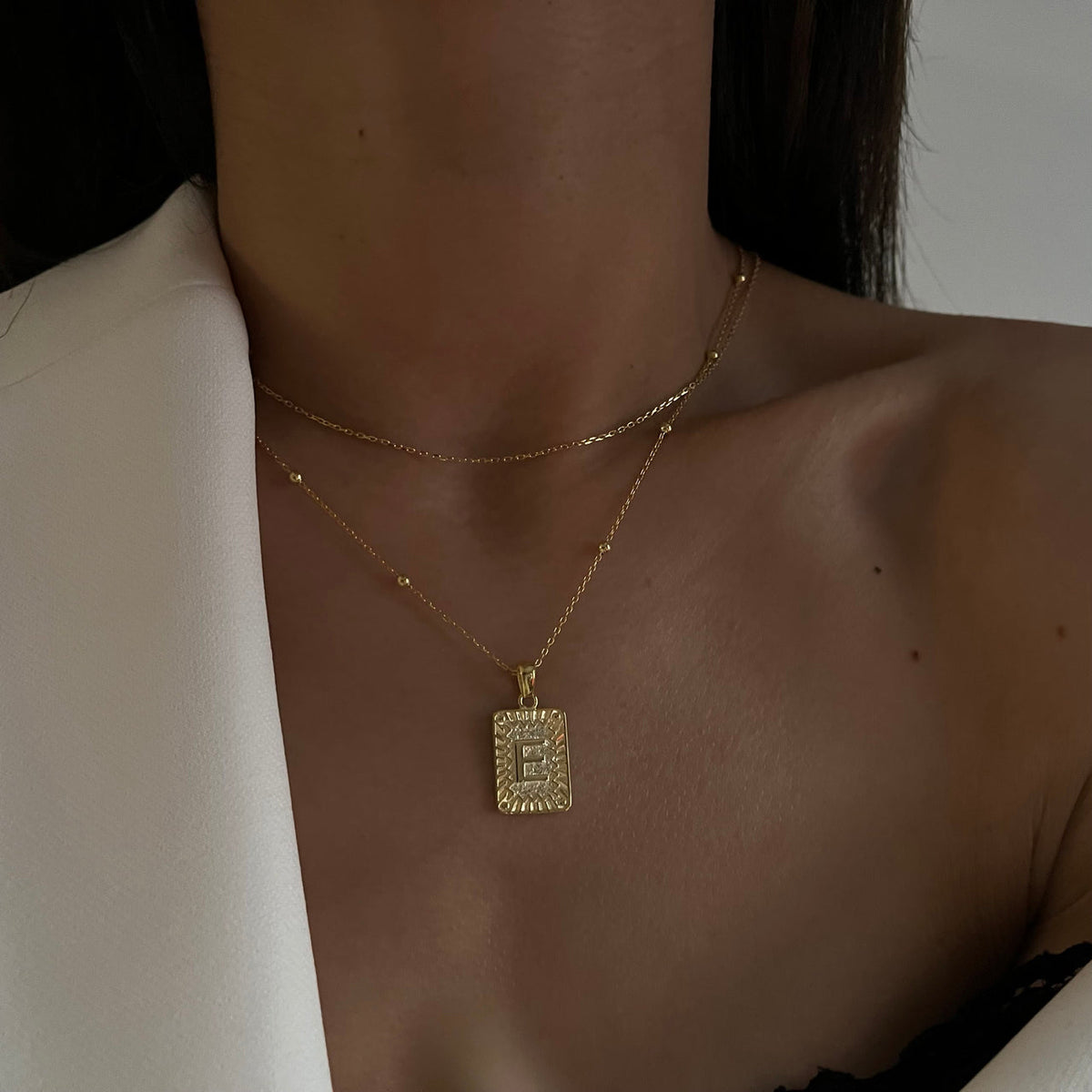 Kişiye Özel Kare Harf Top Zincir Kolye | 925 Ayar Gümüş – Jeweliay Jewelry – 10