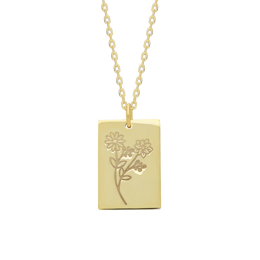 Kişiye Özel Kazımalı Çiçek Kolye | 925 Ayar Gümüş – Jeweliay Jewelry – 1 – Gold beyaz fon #RENK_gold