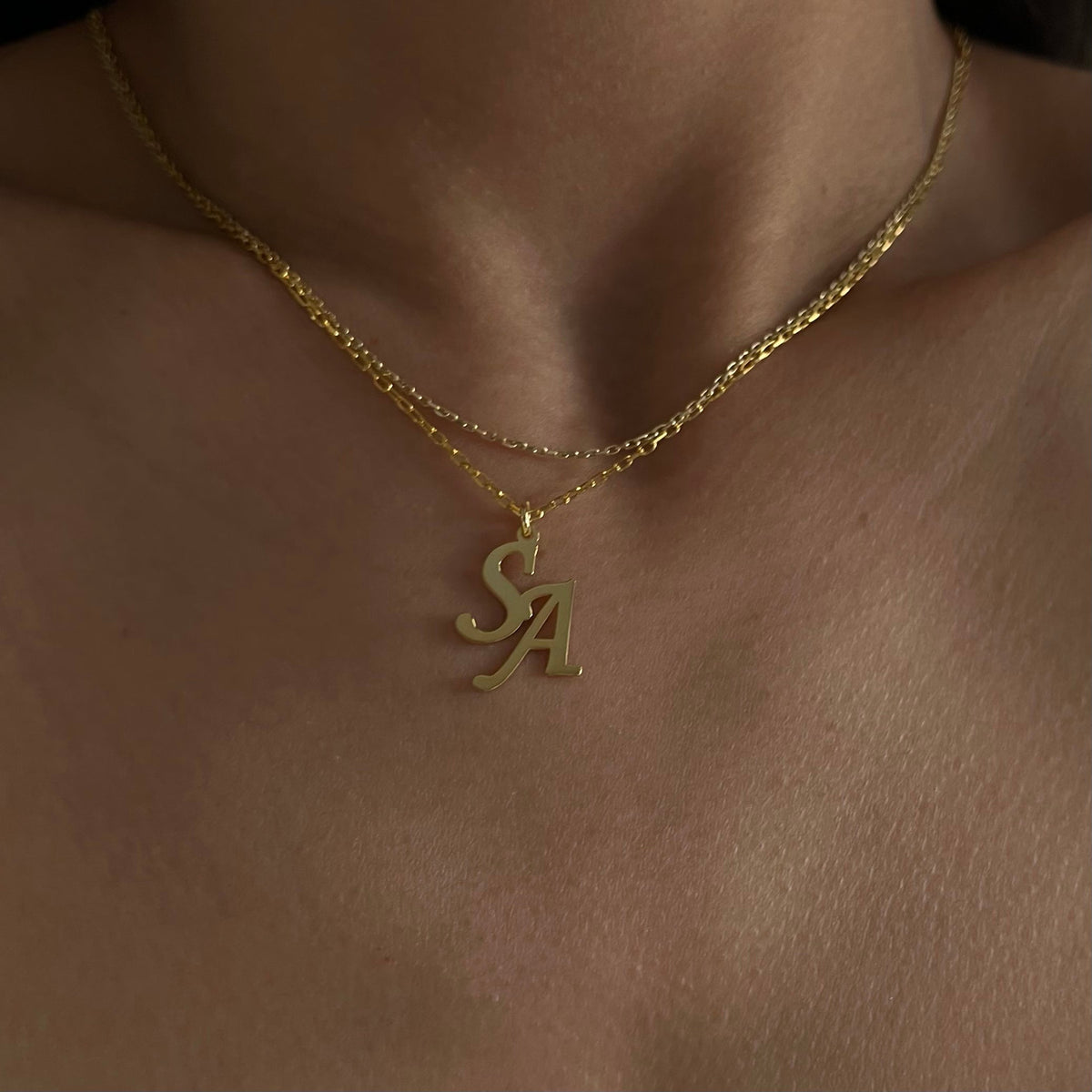 Kişiye Özel Kesişen İki Harfli Monogram Kolye | 925 Ayar Gümüş – Jeweliay Jewelry – 4