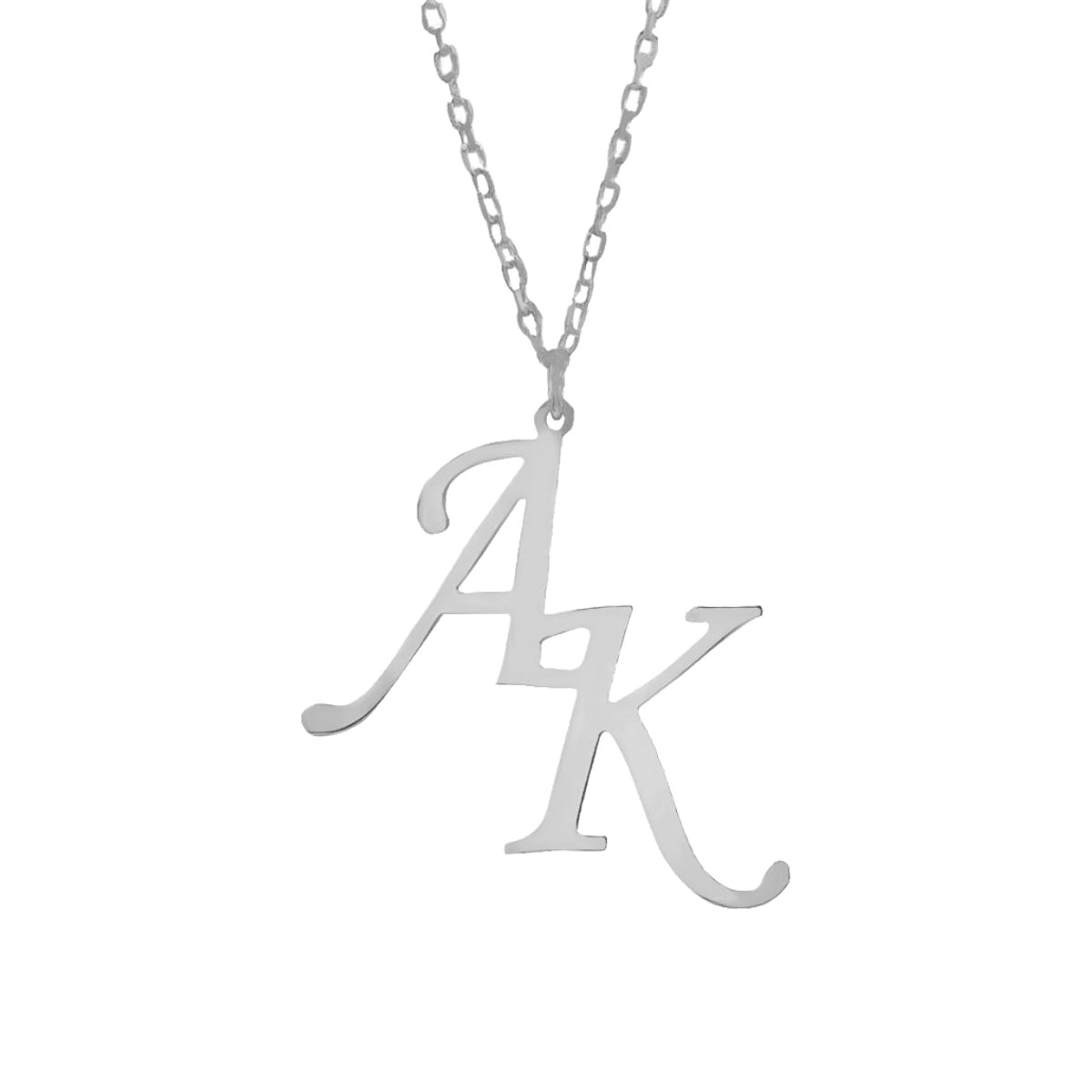 Kişiye Özel Kesişen İki Harfli Monogram Kolye | 925 Ayar Gümüş – Jeweliay Jewelry – 2 – Silver beyaz fon #RENK_silver
