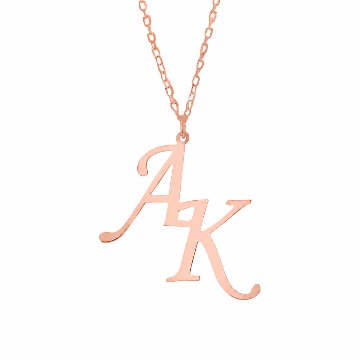 Kişiye Özel Kesişen İki Harfli Monogram Kolye | 925 Ayar Gümüş – Jeweliay Jewelry – 3 – Rose beyaz fon #RENK_rose