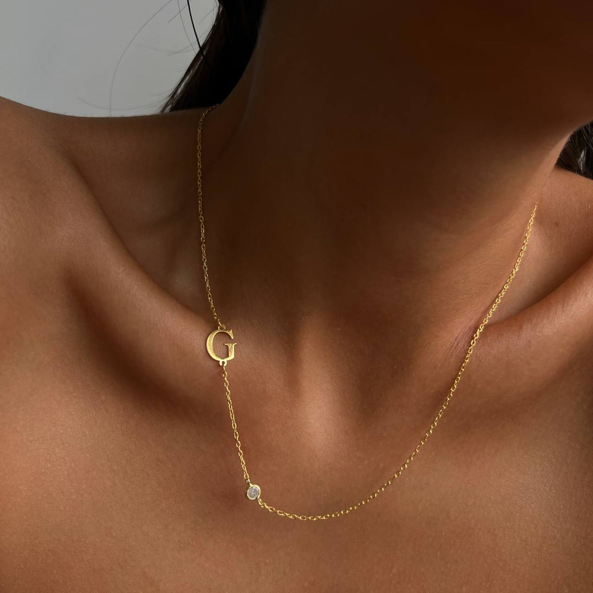 Kişiye Özel Köprücük Harfli Doğum Taşı Kolye | 925 Ayar Gümüş – Jeweliay Jewelry – 4