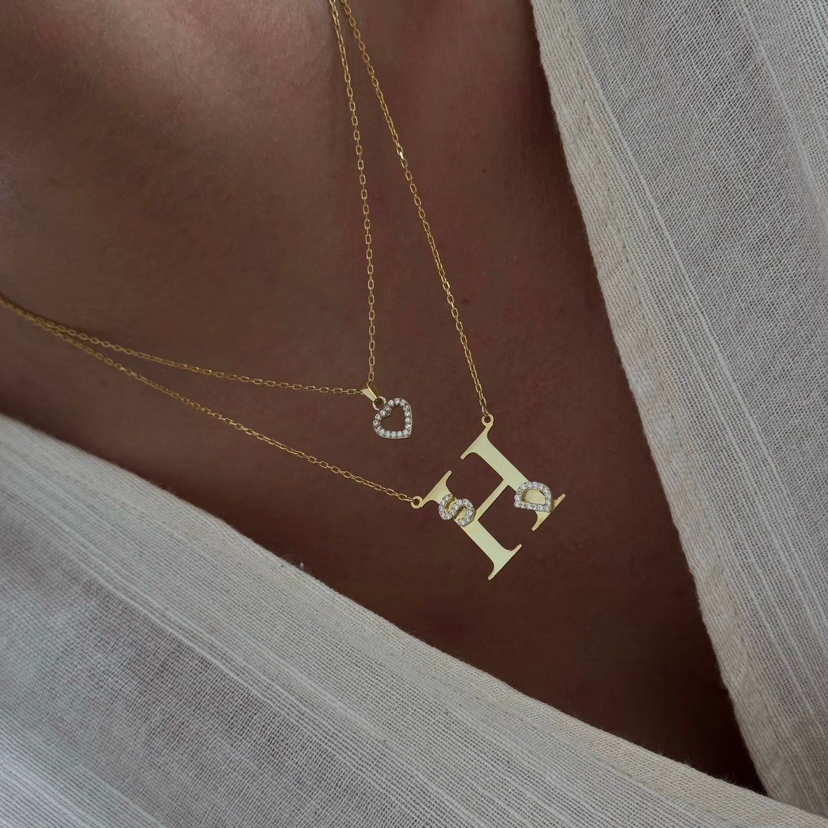 Kişiye Özel Maxi Kombo Harfli Kolye | 925 Ayar Gümüş – Jeweliay Jewelry – 8