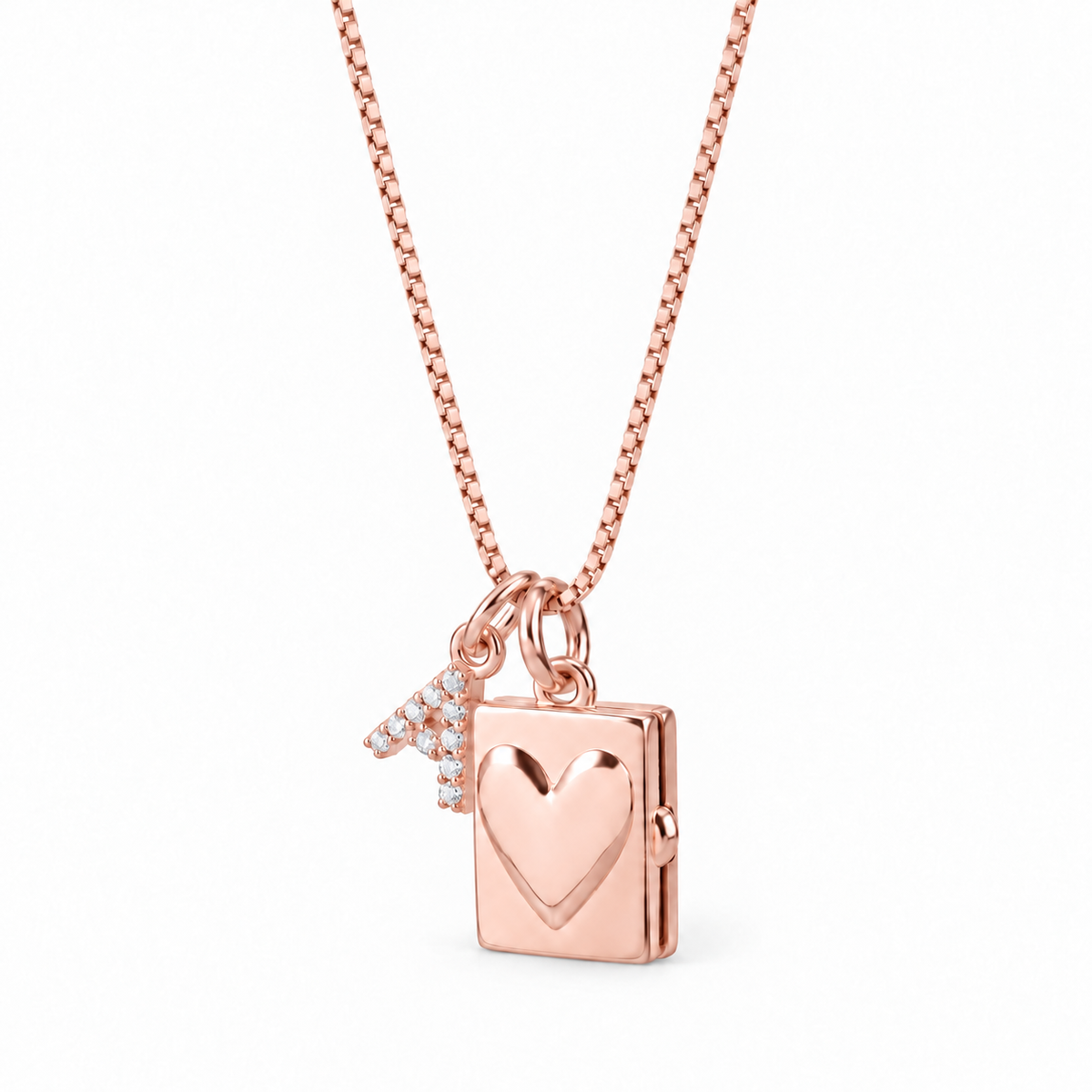 Kişiye Özel Mini Kalp Harfli Fotoğraflı Kapaklı Kolye | 925 Ayar Gümüş – Jeweliay Jewelry – 7 – Rose beyaz fon #RENK_rose