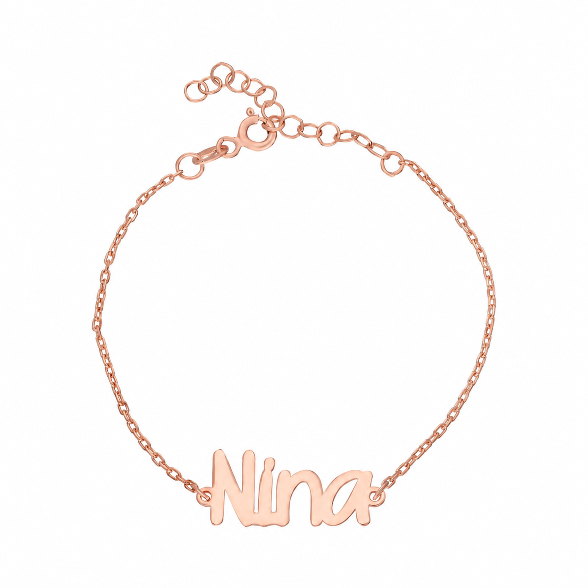 Kişiye Özel Plakasız İsim Yazılı Çocuk Bilekliği | 925 Ayar Gümüş – Jeweliay Jewelry – 4 – Rose beyaz fon #RENK_rose