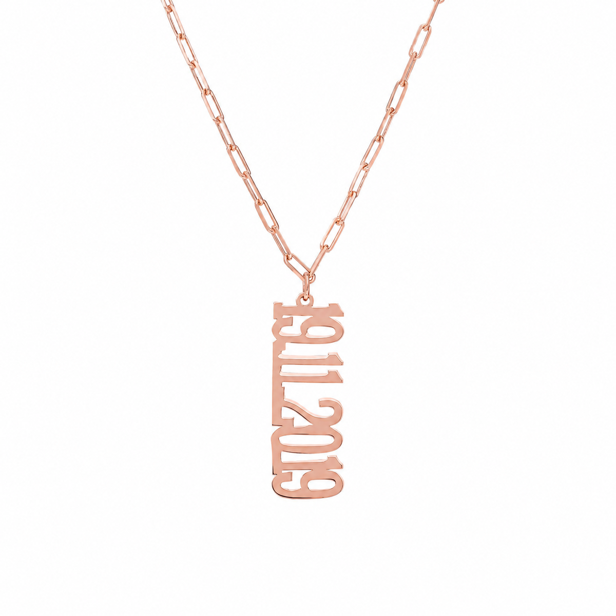 Kişiye Özel Tarih Sallantılı Ataç Zincir Kolye | 925 Ayar Gümüş – Jeweliay Jewelry – 3 – Rose beyaz fon #RENK_rose