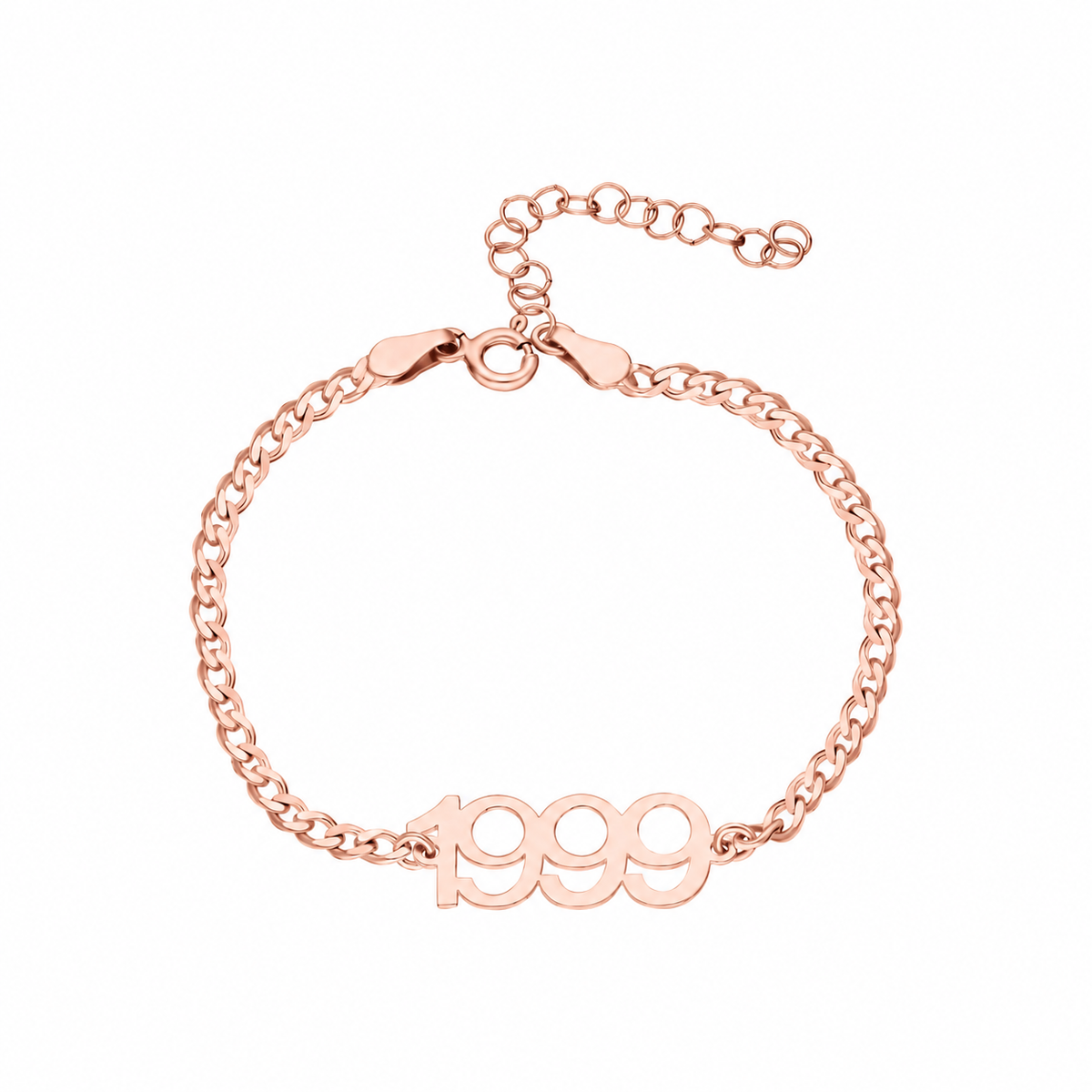 Kişiye Özel Tarih Yazılı Gurmet Zincir Bileklik | 925 Ayar Gümüş – Jeweliay Jewelry – 3 – Rose beyaz fon #RENK_rose
