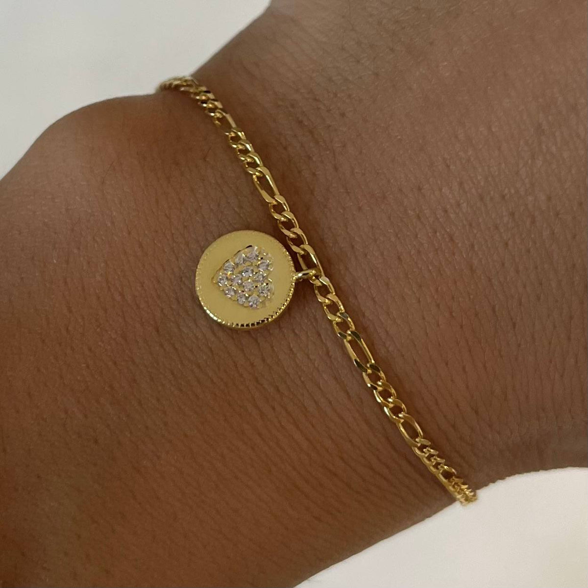Kişiye Özel Taşlı Harf Figaro Zincir Bileklik | 925 Ayar Gümüş – Jeweliay Jewelry – 11