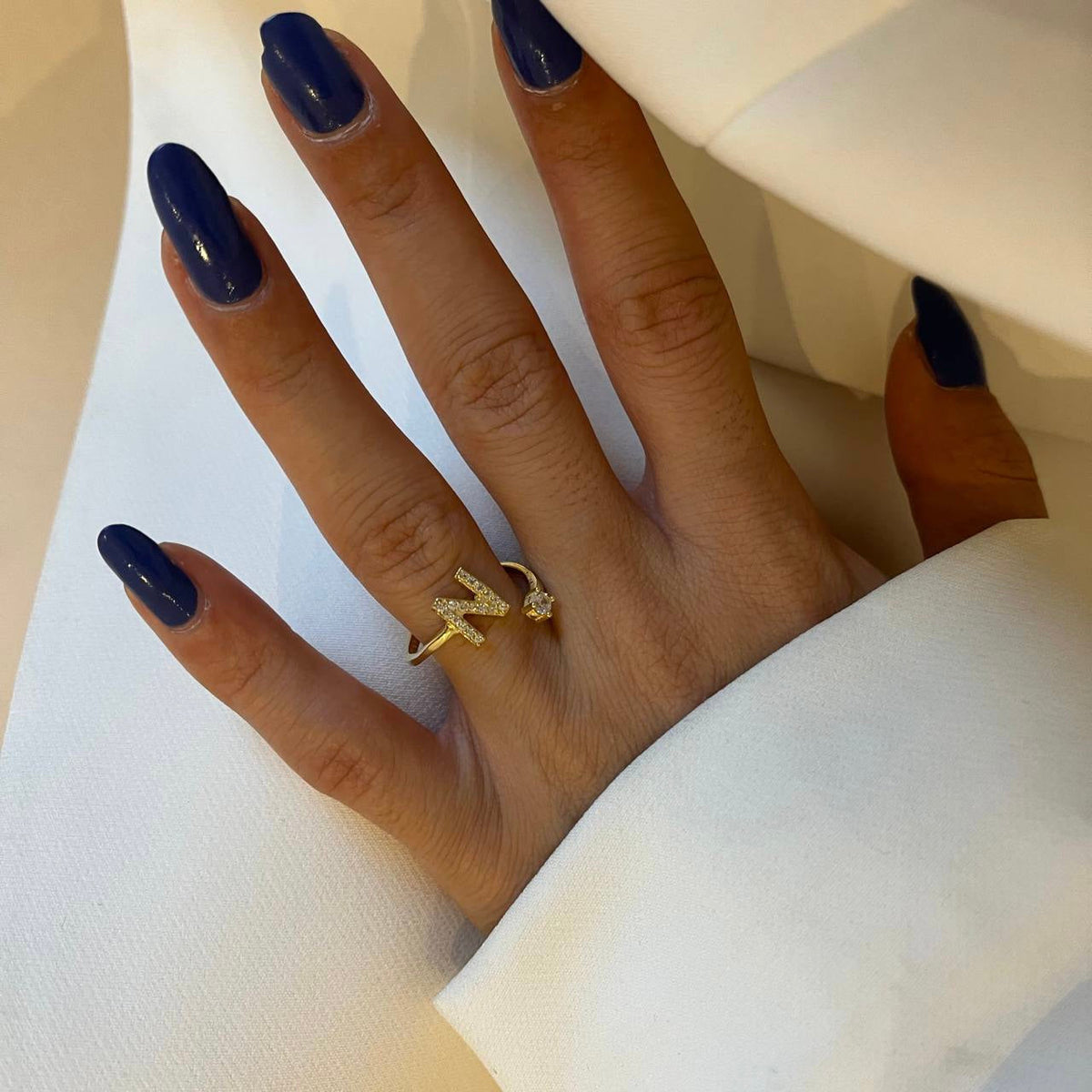 Kişiye Özel Tek Taşlı Harf Yüzük | 925 Ayar Gümüş – Jeweliay Jewelry – 5