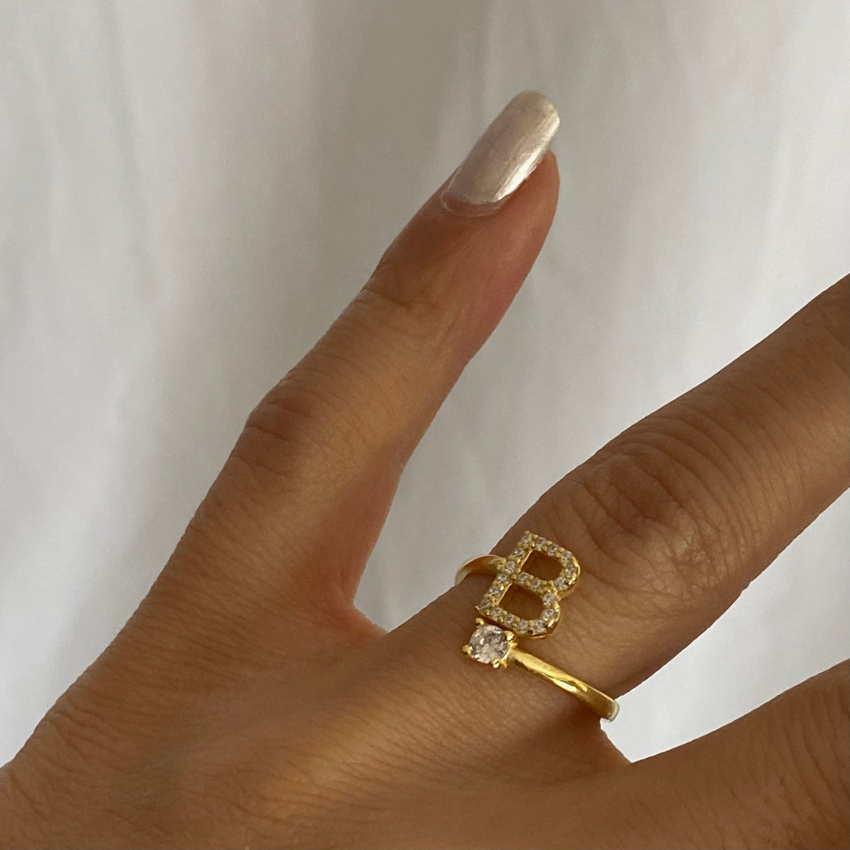 Kişiye Özel Tek Taşlı Harf Yüzük | 925 Ayar Gümüş – Jeweliay Jewelry – 6