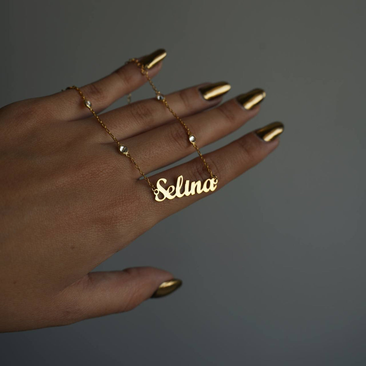 Kişiye Özel Kapama Taşlı İsim Kolye | 925 Ayar Gümüş – Jeweliay Jewelry – 6