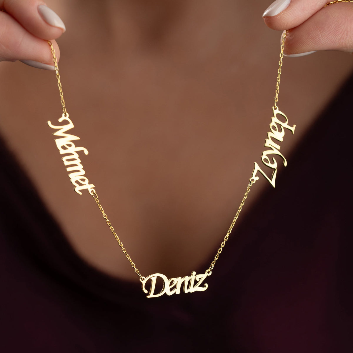 Kişiye Özel Üç İsim Yazılı Aile Kolye | 925 Ayar Gümüş – Jeweliay Jewelry – 4