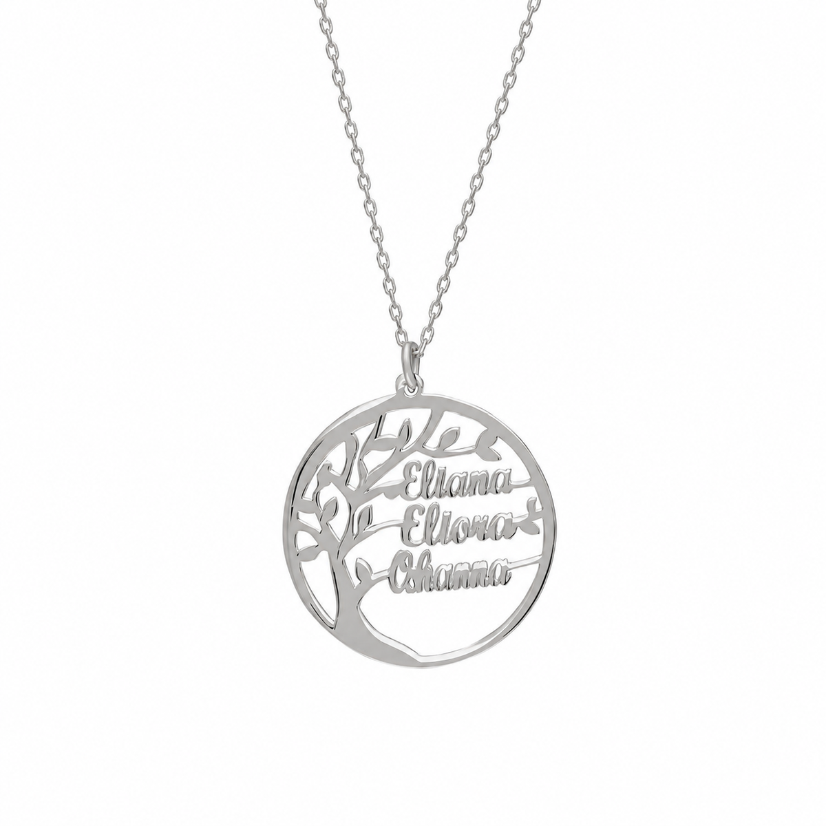 Kişiye Özel Üç İsim Yazılı Hayat Ağacı Aile Kolye | 925 Ayar Gümüş – Jeweliay Jewelry – 2 – Silver beyaz fon #RENK_silver