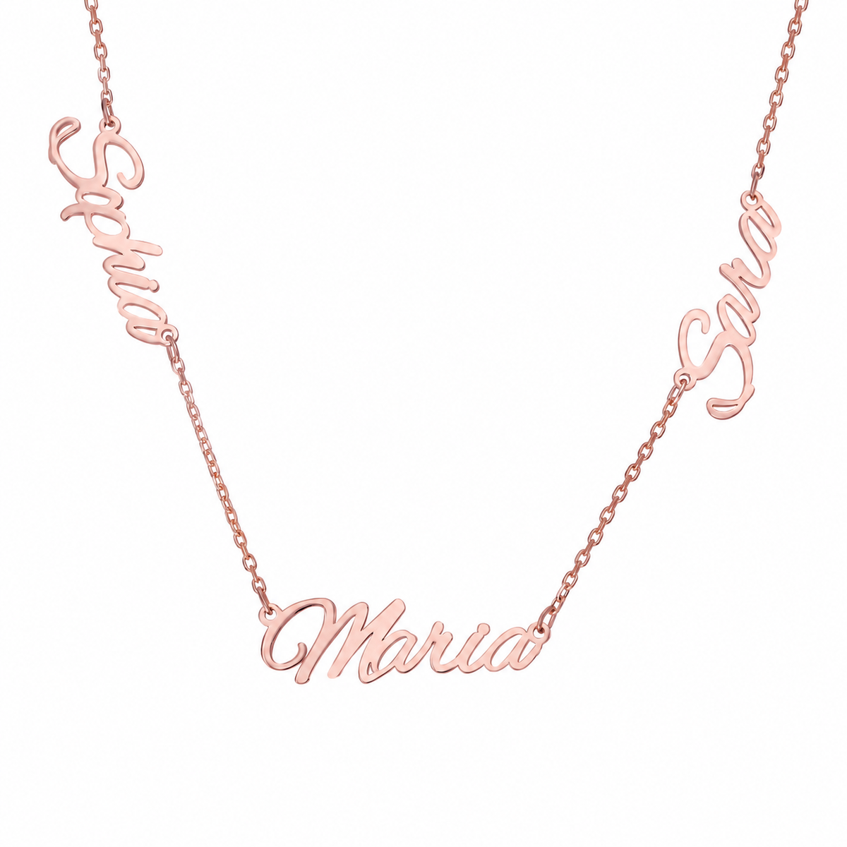 Kişiye Özel Üç İsimli Aile Kolye | 925 Ayar Gümüş – Jeweliay Jewelry – 3 – Rose beyaz fon #RENK_rose